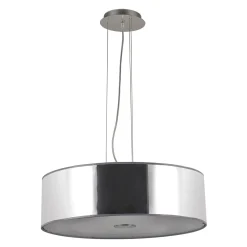 Lampada a sospensione, Lampadario, Luminare sospeso, Lampada a pendente, Made in Italy, 60x60h110 cm, Cromo