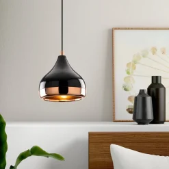 Lampada a Sospensione Nero Marrone Rame 892opv1753 Colore Struttura Marrone - Valbruna