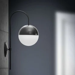 Lampada da Parete Nero Bianco Necessaria 1 Lampadina Attacco e14, Indoor - Haines