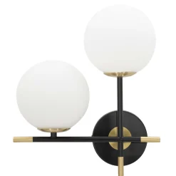 Lampada da Parete Nero oro Necessarie 2 Lampadine Attacco e14, Indoor - Valpar