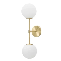 Lampada da Parete oro Bianco Necessarie 2 Lampadine Attacco e14, Indoor - Taroud