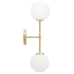 Lampada da Parete oro Bianco Necessarie 2 Lampadine Attacco e14, Indoor - Taroud