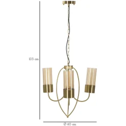 Lampada da Soffitto oro Necessarie 5 Lampadine Materiale Struttura in Vetro, - Famidame