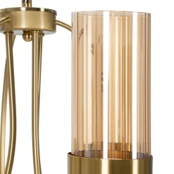 Lampada da Soffitto oro Necessarie 5 Lampadine Materiale Struttura in Vetro, - Famidame