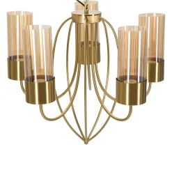 Lampada da Soffitto oro Necessarie 5 Lampadine Materiale Struttura in Vetro, - Famidame