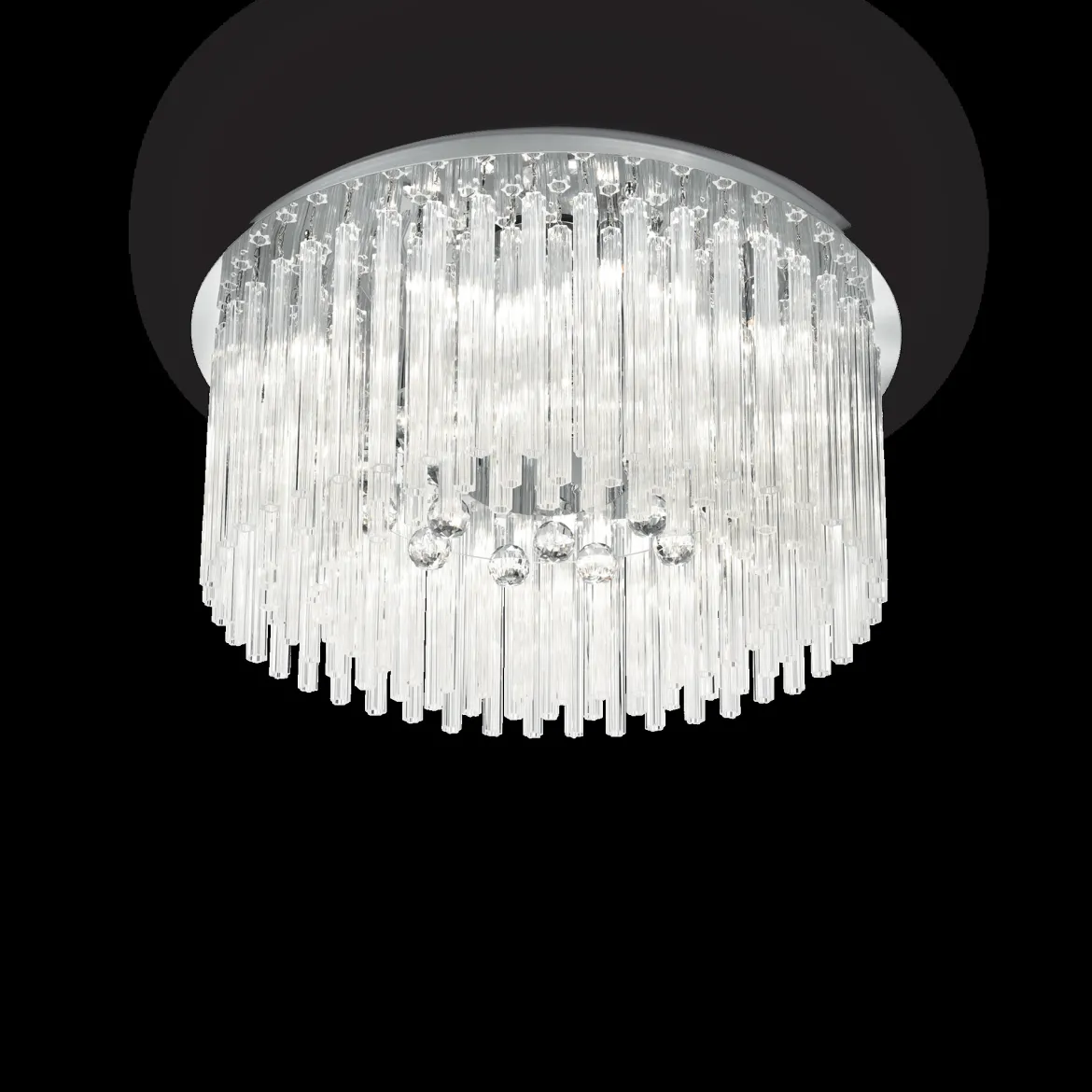 Lampada da soffitto, Plafone, Luminaria a soffitto, Luce per soffitto, 65x65h29 cm, Cromo