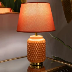 Lampada da Tavolo Arancione oro Necessaria 1 Lampadina Attacco e27, Paralume - Cordov