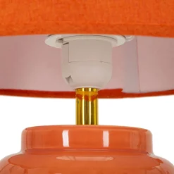 Lampada da Tavolo Arancione oro Necessaria 1 Lampadina Attacco e27, Paralume - Cordov