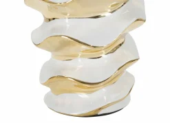 Lampada da tavolo Ashcan, 33x33 h53 cm, Bianco e Oro
