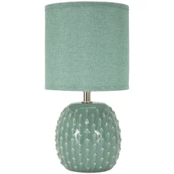 Lampada da Tavolo Azzurro Turchese Necessaria 1 Lampadina Attacco e14, Paralume - Ketchi