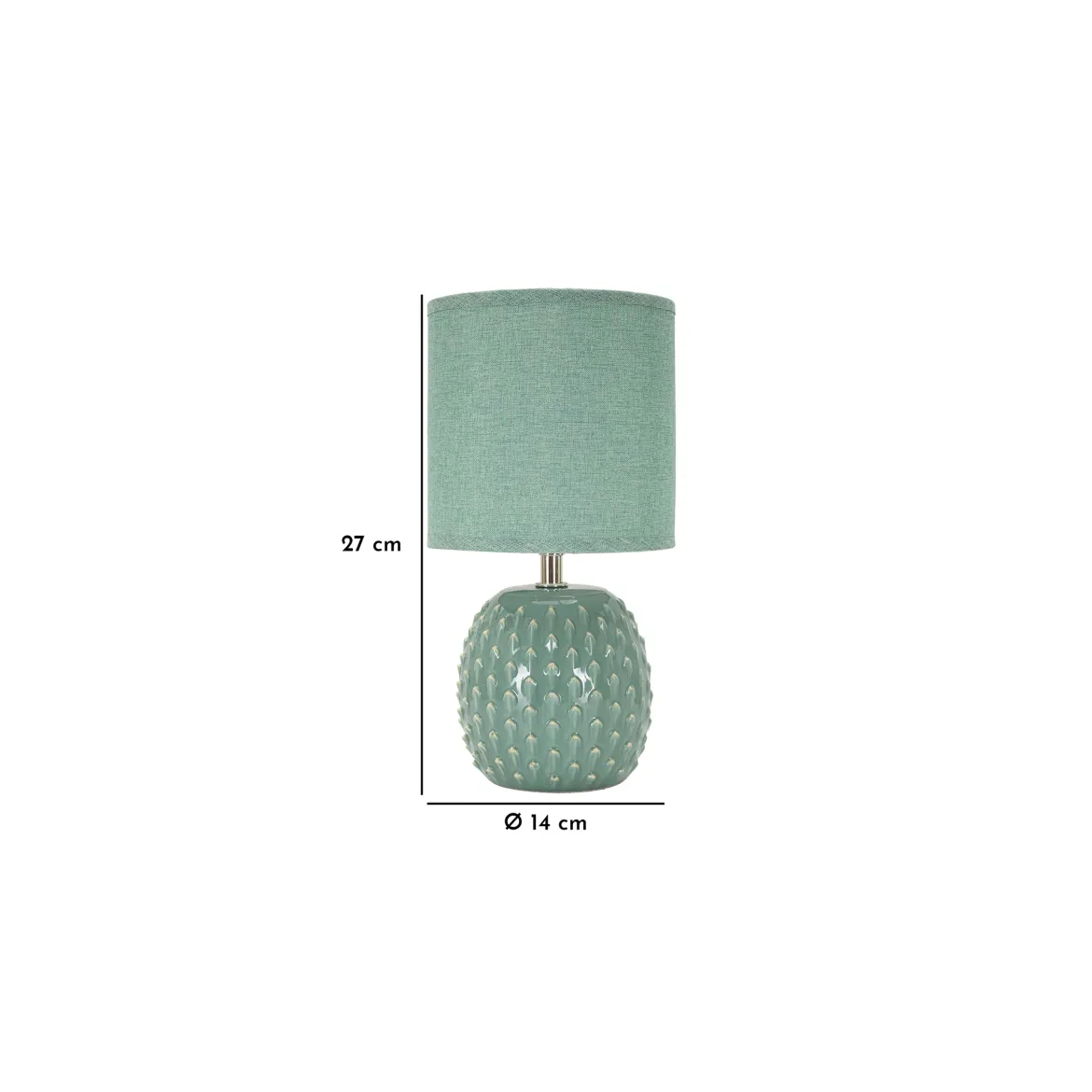 Lampada da Tavolo Azzurro Turchese Necessaria 1 Lampadina Attacco e14, Paralume - Ketchi
