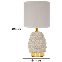 Lampada da Tavolo Beige oro Necessaria 1 Lampadina Attacco e14, Paralume - Talkee