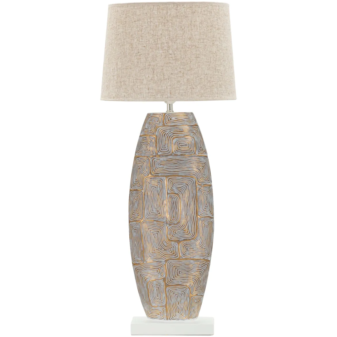 Lampada da Tavolo Beige oro Necessaria 1 Lampadina Attacco e27, Paralume - Falekaza