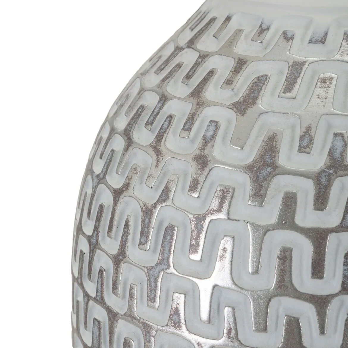 Lampada da Tavolo Bianco Argento Necessaria 1 Lampadina Attacco e27, Paralume - Balosemo