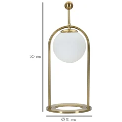 Lampada da Tavolo Bianco Opaco oro Necessaria 1 Lampadina Attacco e14, Interruttore Manuale - Andong