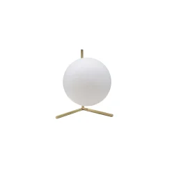 Lampada da Tavolo Bianco Opaco oro Necessaria 1 Lampadina Attacco e14, Interruttore Manuale - Paraty