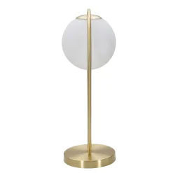 Lampada da Tavolo Bianco oro Necessaria 1 Lampadina Attacco e14, Interruttore Manuale - Basomo