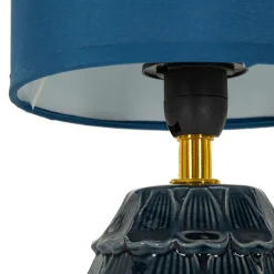 Lampada da Tavolo blu oro Necessaria 1 Lampadina Attacco e14, Paralume - Talkee