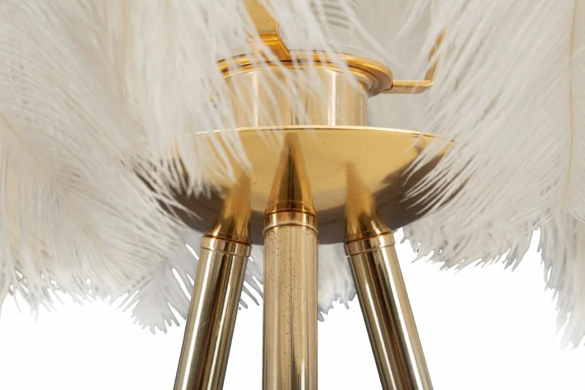 Lampada da tavolo Estofado, 40x40 h60 cm, Bianco e Oro
