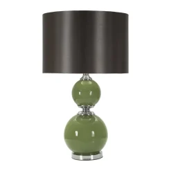 Lampada da tavolo Falletto, 38x38 h65 cm, Verde e Grigio