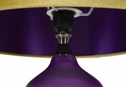 Lampada da tavolo Genovesi, 40x40 h70 cm, Viola e Giallo