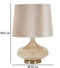 Lampada da tavolo Greci, 35x35 h51 cm, Bianco perla