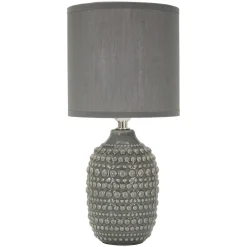 Lampada da Tavolo Grigio Necessaria 1 Lampadina Attacco e14, Paralume - Bethel