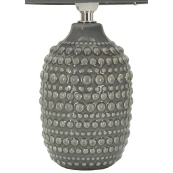 Lampada da Tavolo Grigio Necessaria 1 Lampadina Attacco e14, Paralume - Bethel