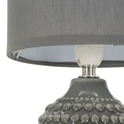 Lampada da Tavolo Grigio Necessaria 1 Lampadina Attacco e14, Paralume - Bethel