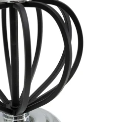Lampada da Tavolo Nero Argento Necessaria 1 Lampadina Paralume, Attacco e27 - Bundi