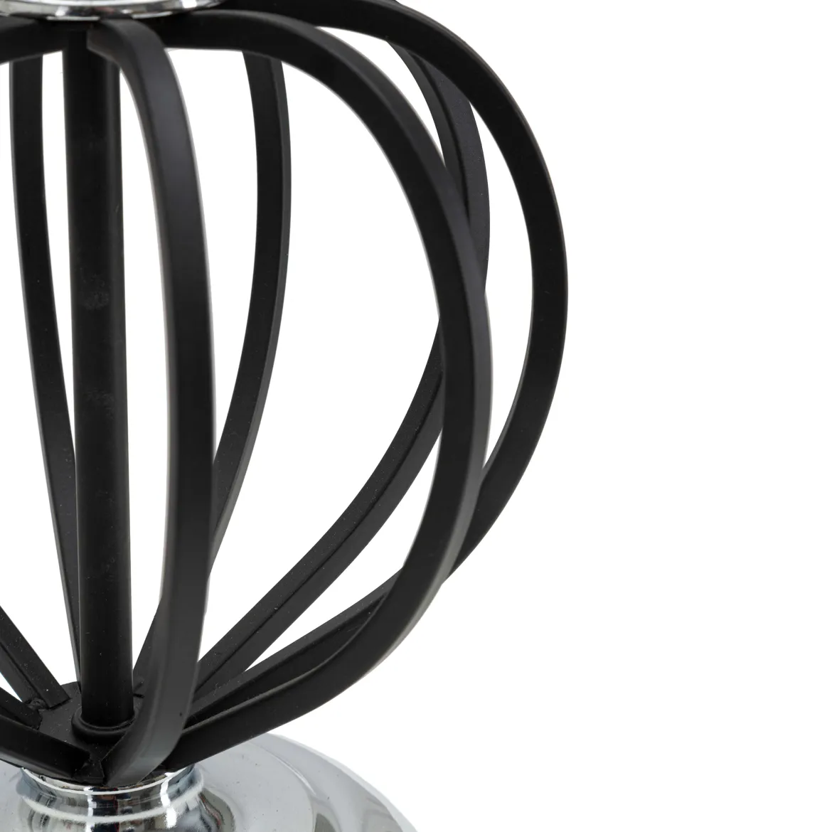 Lampada da Tavolo Nero Argento Necessaria 1 Lampadina Paralume, Attacco e27 - Bundi