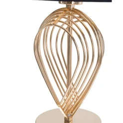 Lampada da Tavolo Nero oro Necessaria 1 Lampadina Attacco e27, Paralume - Nikko