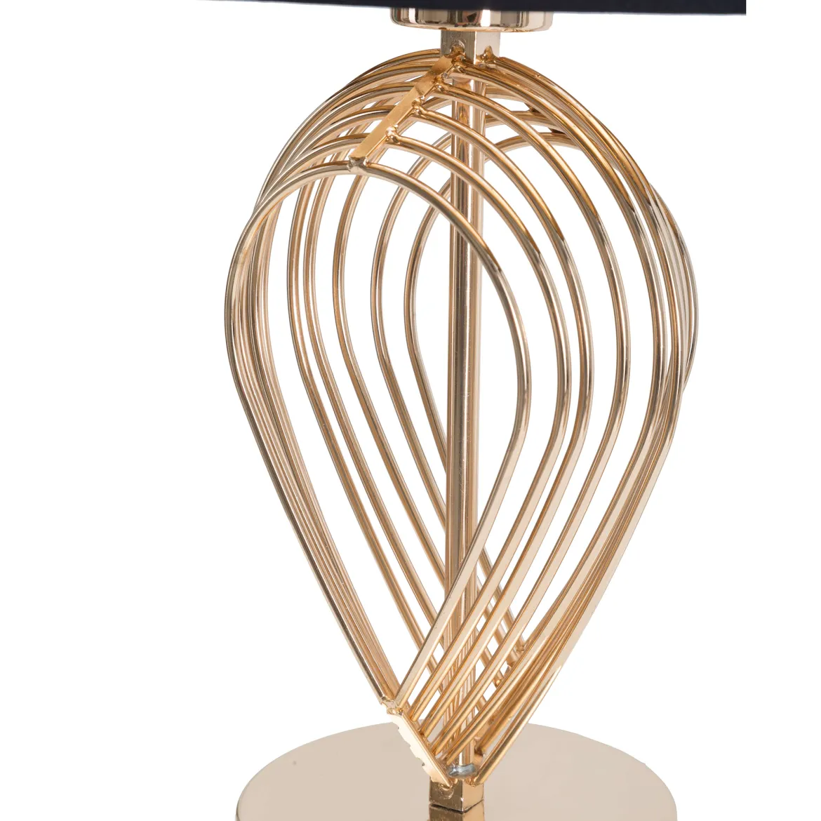 Lampada da Tavolo Nero oro Necessaria 1 Lampadina Attacco e27, Paralume - Nikko