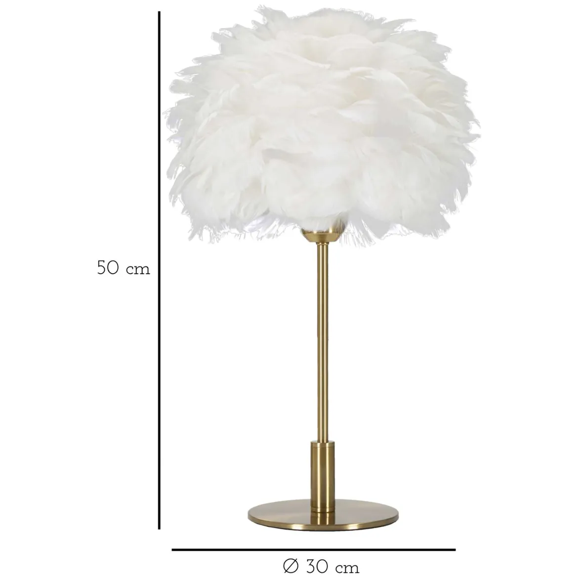 Lampada da Tavolo oro Bianco Necessaria 1 Lampadina Attacco e27, Paralume - Bala