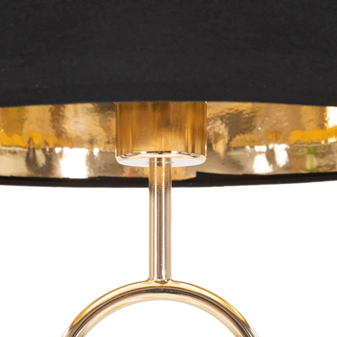 Lampada da Tavolo oro Nero Necessaria 1 Lampadina Attacco e27, Paralume - Babarora