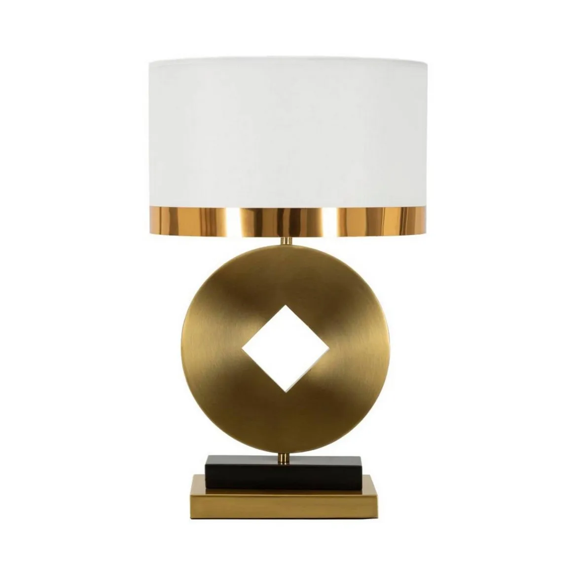 Lampada da tavolo Papier, 30x30 h53 cm, Bianco e Oro