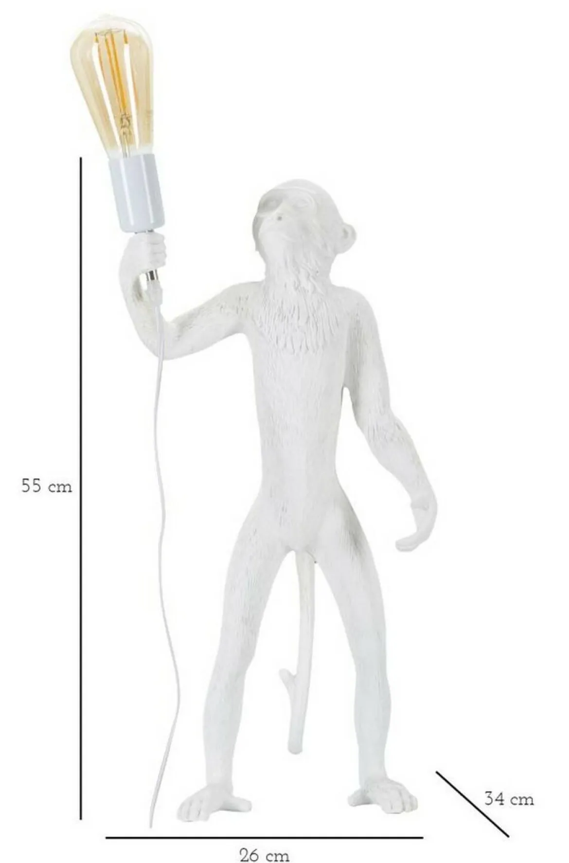 Lampada da tavolo Piet, 26x34 h55 cm, Bianco