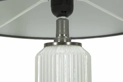 Lampada da tavolo Presolana, 33x33 h57 cm, Bianco e Grigio