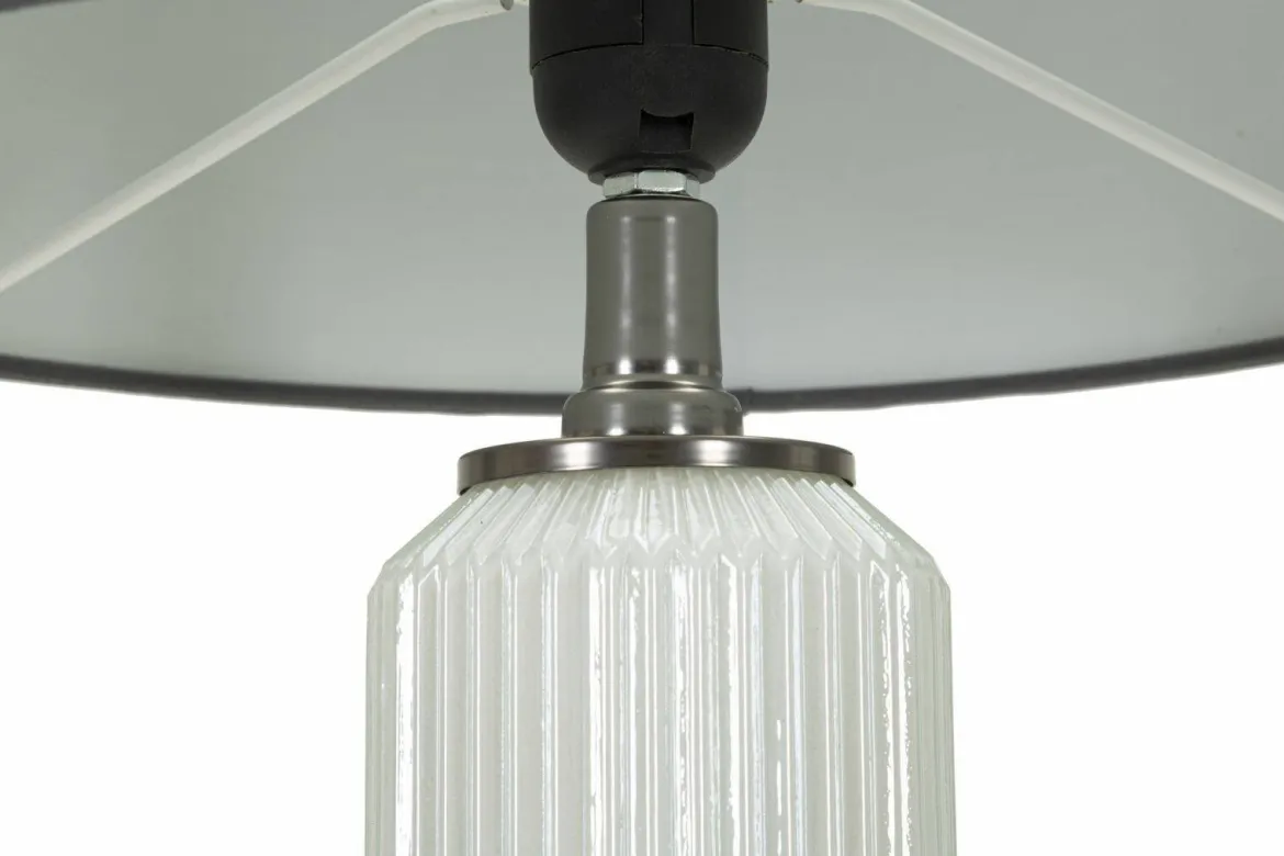 Lampada da tavolo Presolana, 33x33 h57 cm, Bianco e Grigio