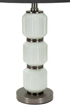 Lampada da tavolo Presolana, 33x33 h57 cm, Bianco e Grigio