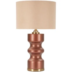 Lampada da Tavolo Rosa Marrone Necessaria 1 Lampadina Attacco e27, Paralume - Dabame
