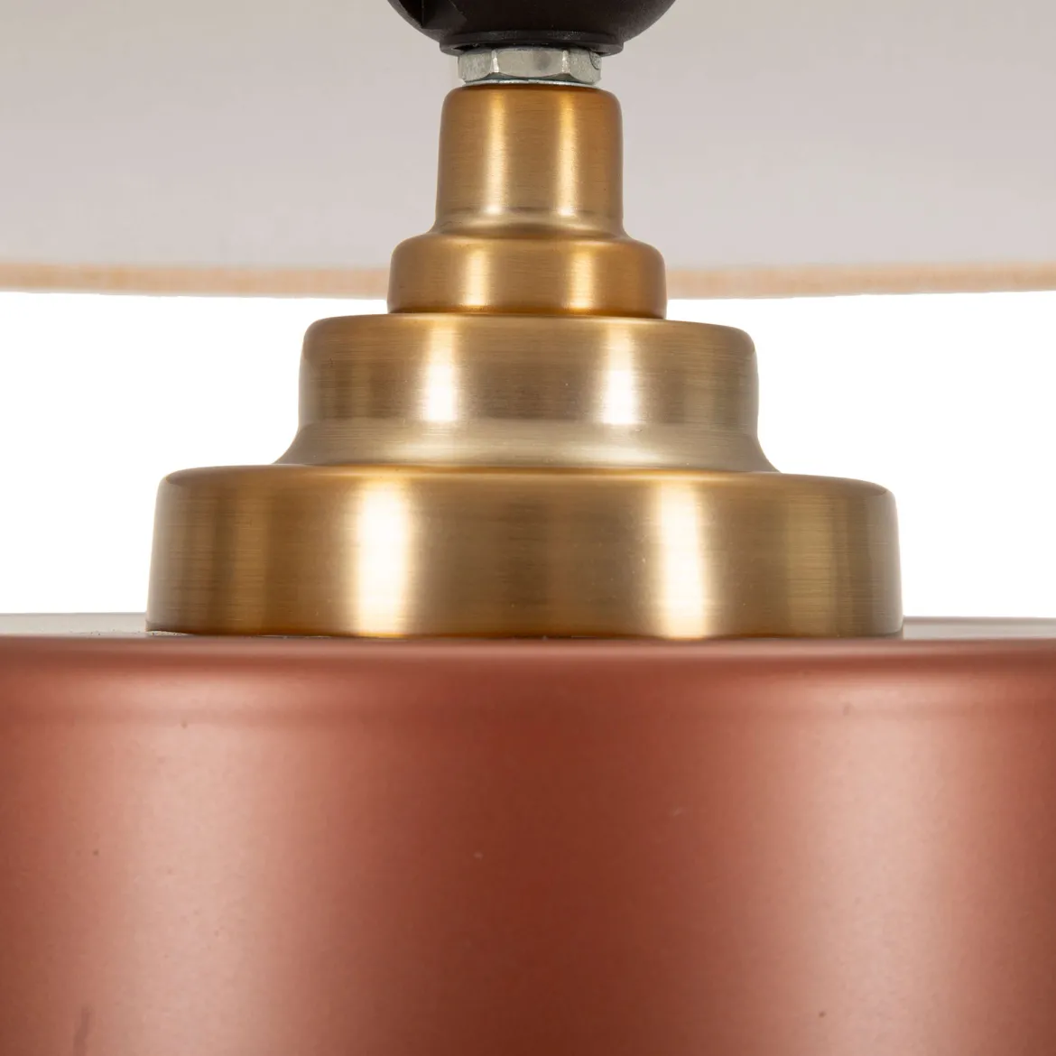 Lampada da Tavolo Rosa Marrone Necessaria 1 Lampadina Attacco e27, Paralume - Dabame