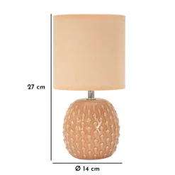 Lampada da Tavolo Rosa Necessaria 1 Lampadina Attacco e14, Paralume - Ketchi