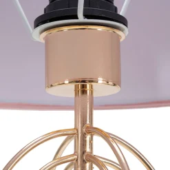 Lampada da Tavolo Rosa oro Necessaria 1 Lampadina Paralume, Attacco e27 - Khajur