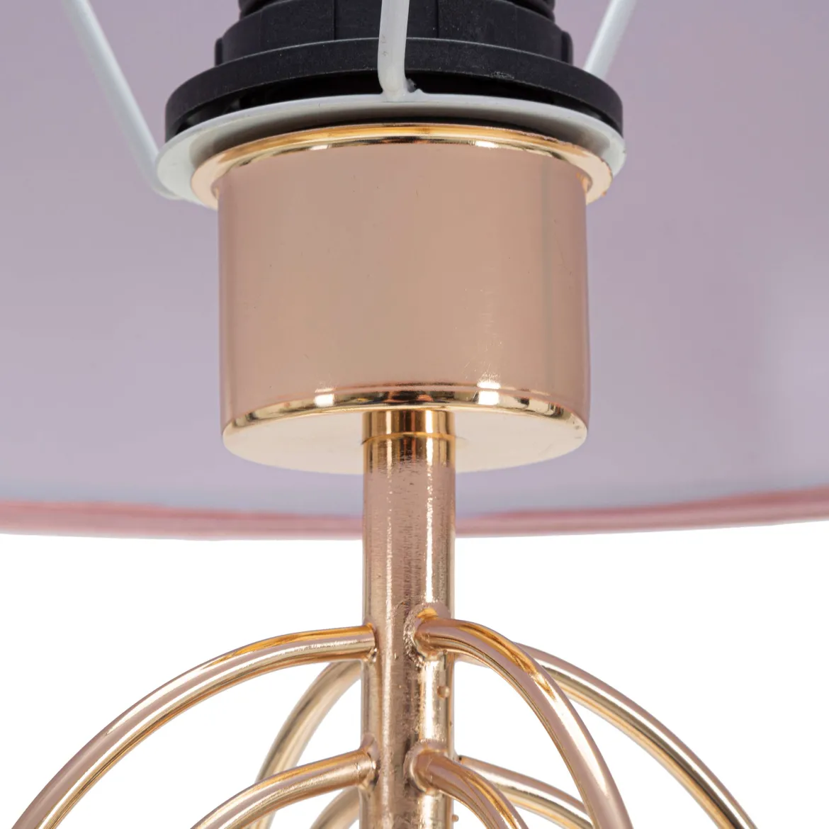 Lampada da Tavolo Rosa oro Necessaria 1 Lampadina Paralume, Attacco e27 - Khajur