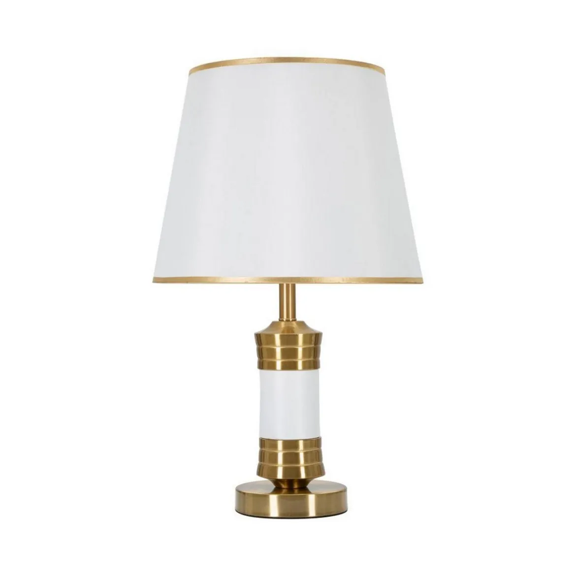 Lampada da tavolo Sinopia, Bianco e Oro, 31x31 h52 cm
