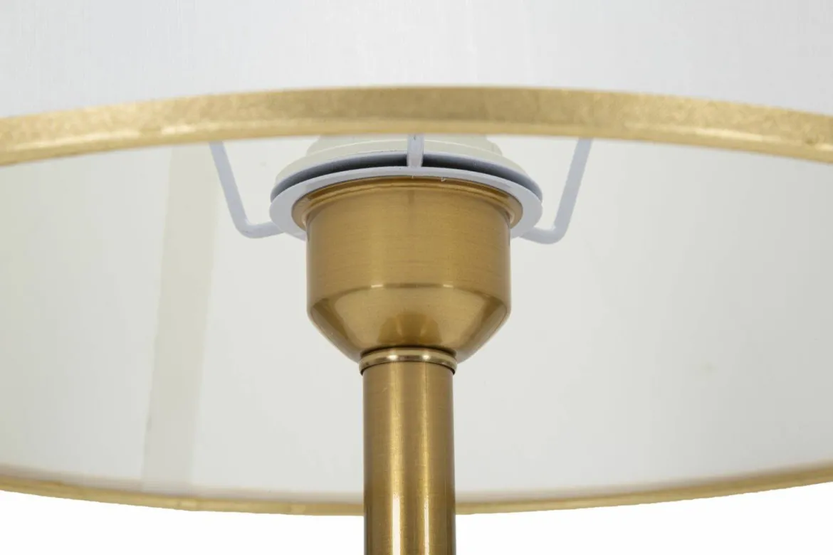 Lampada da tavolo Sinopia, Bianco e Oro, 31x31 h52 cm
