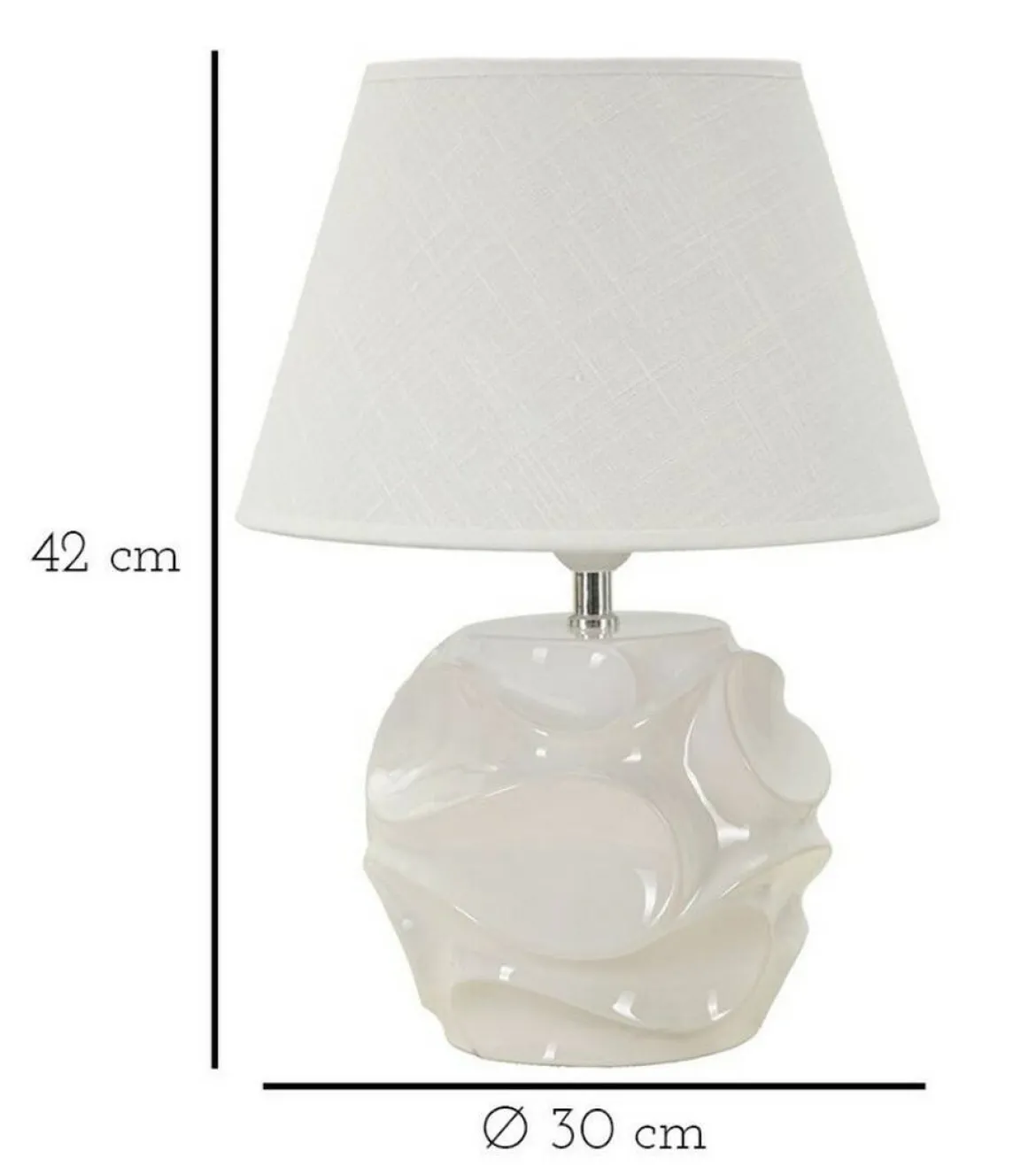 Lampada da tavolo Stencil, Bianco, 30x30 h42 cm