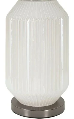 Lampada da tavolo Vidardo, 38x38 h65 cm, Bianco e Grigio
