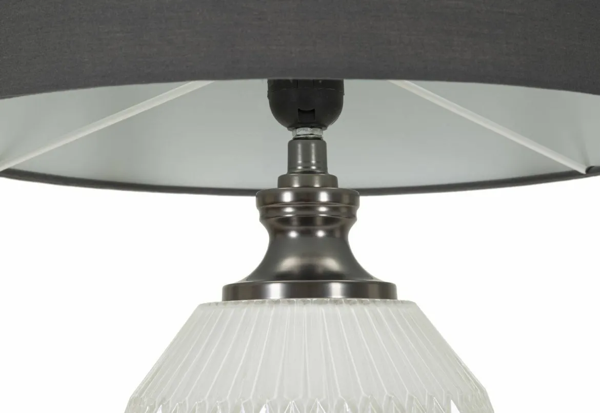Lampada da tavolo Vidardo, 38x38 h65 cm, Bianco e Grigio